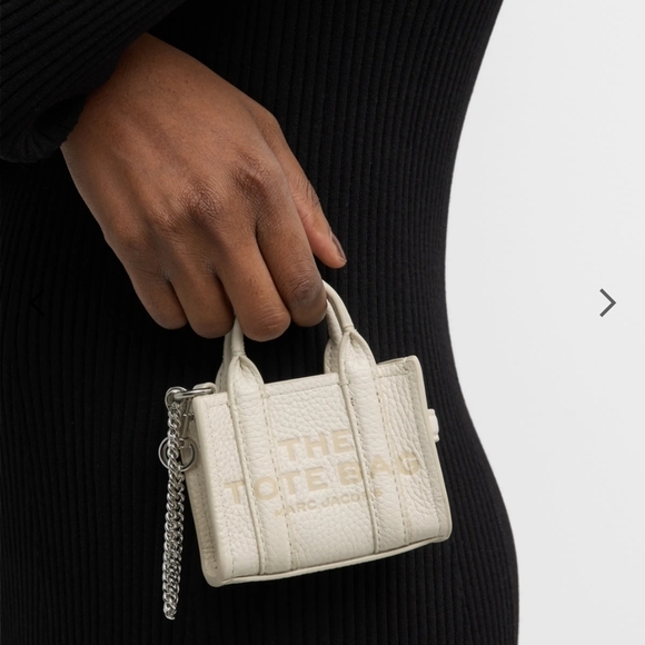 NWT-Marc Jacobs Ivory Nano Tote Cotton Silver - Picture 2 of 6